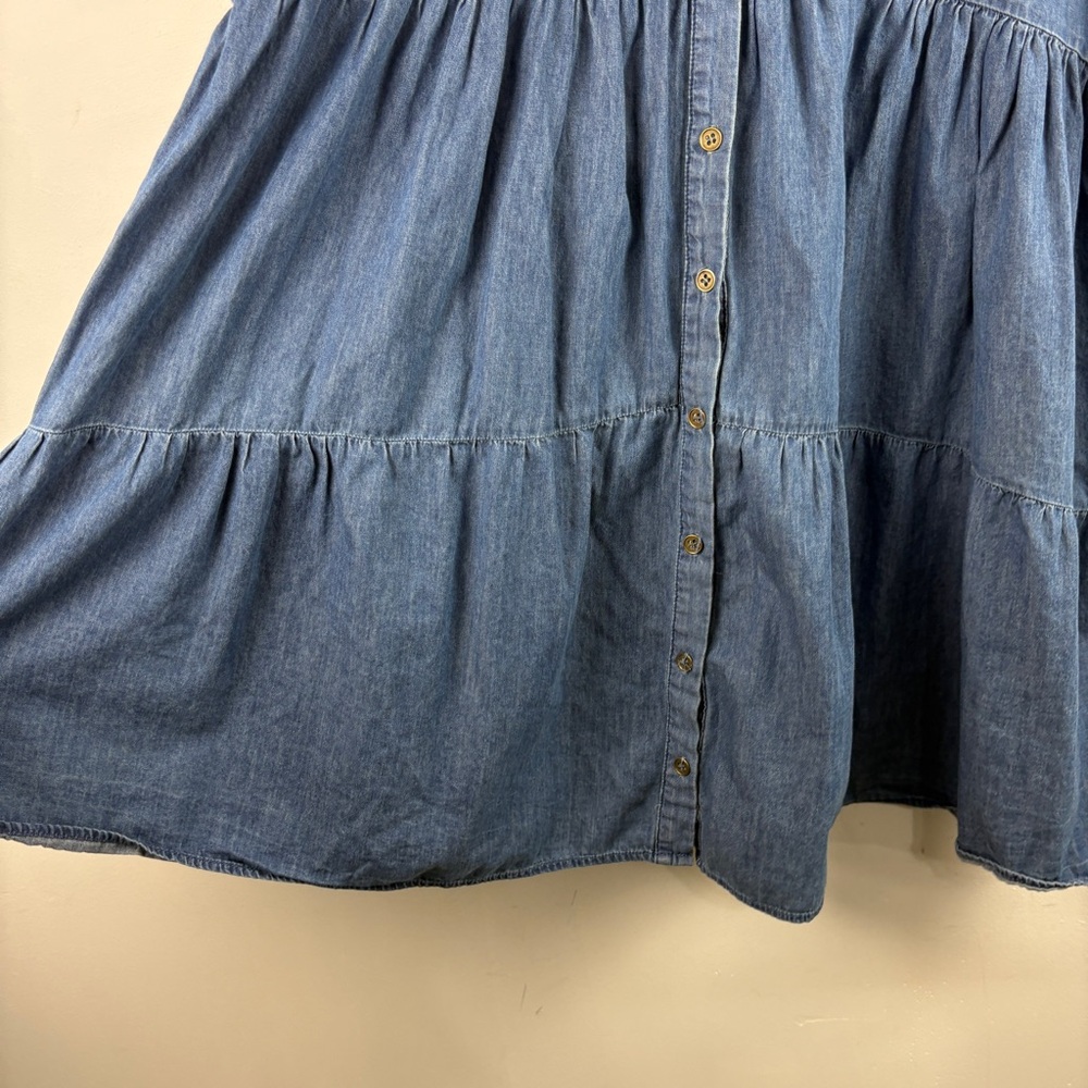 Flying Tomato Denim Button-Front Tiered Dress - Picture 8 of 12